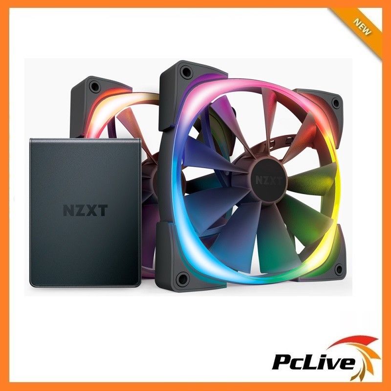 2X NZXT 120mm Aer RGB II Case Fan with HUE 2 1500RPM 4-pin PWM LED ...