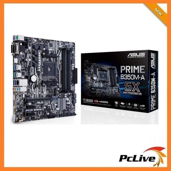 Asus PRIME B350M-A Motherboard AMD AM4 Ryzen DDR4 USB3.1 HDMI DVI VGA M